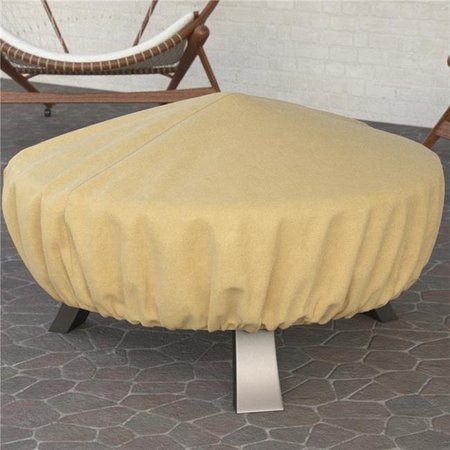 DURA COVERS Dura Covers LRFP5515 Fade Proof Tane 44 in. Heavy Duty Durable & Water Resistant Round Fire Pit Cover; Large LRFP5515